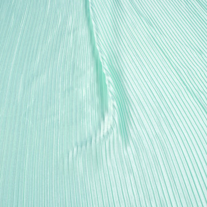 Mint Green Plain Japan Satin Pleated Fabric