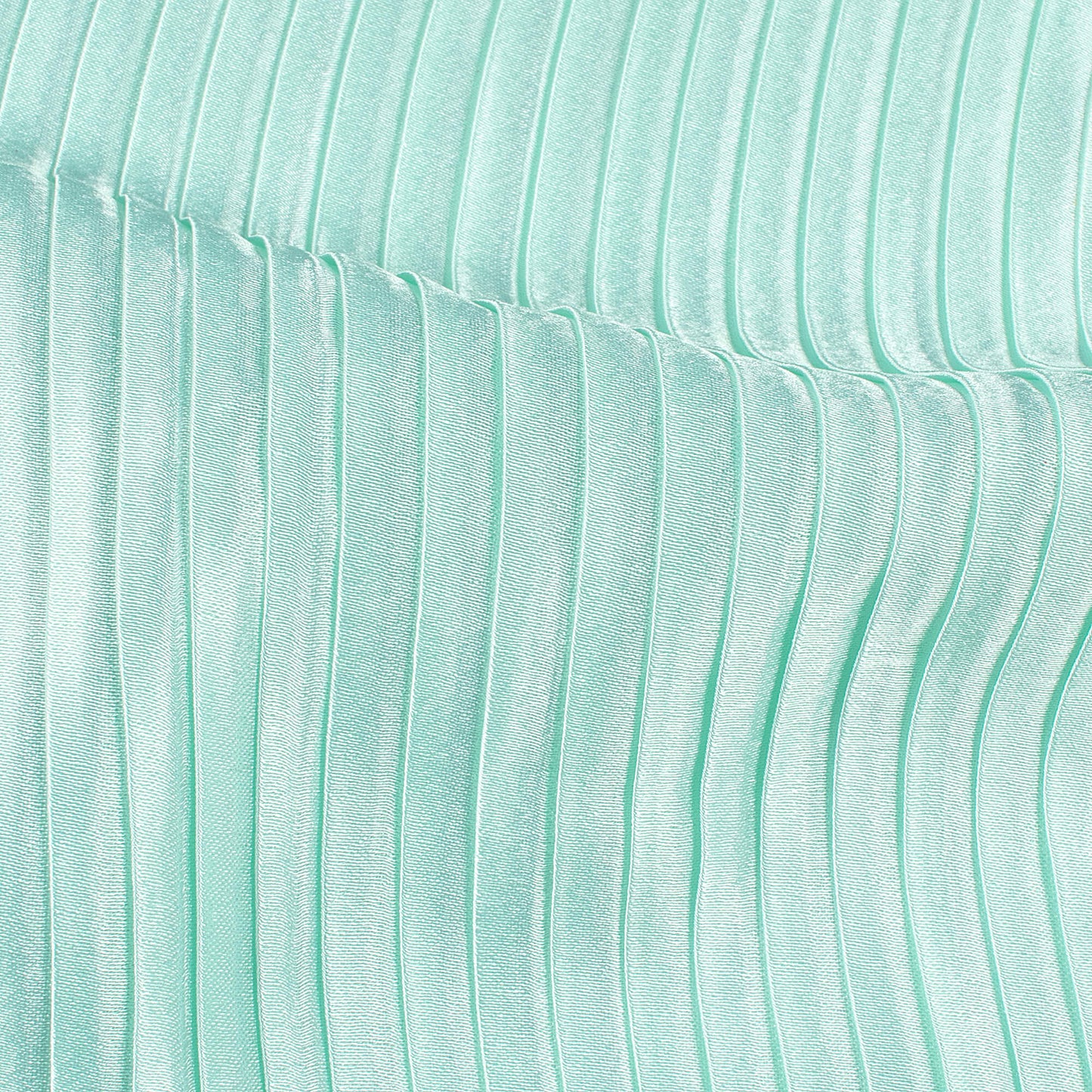 Mint Green Plain Japan Satin Pleated Fabric