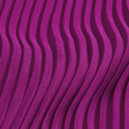Wine Purple Plain Japan Satin Pleated Fabric