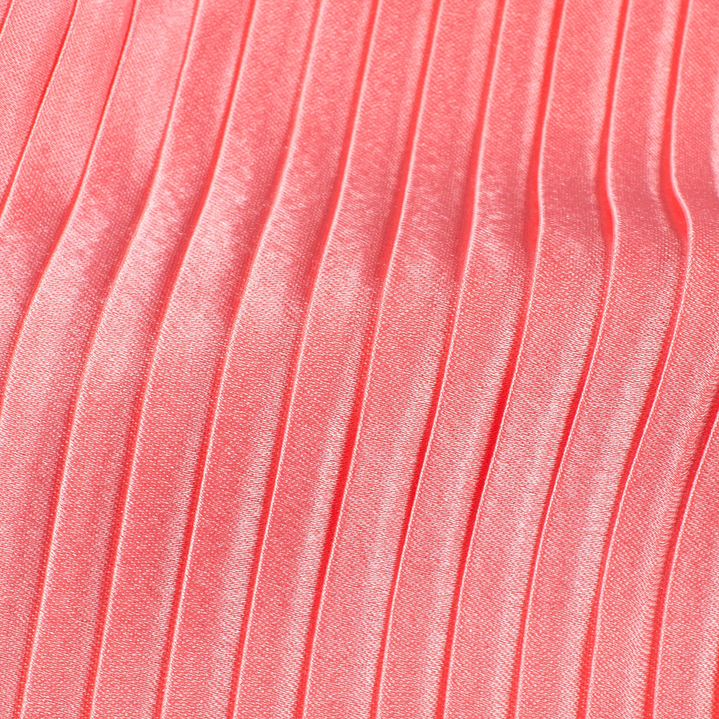 Salmon Pink Plain Japan Satin Pleated Fabric