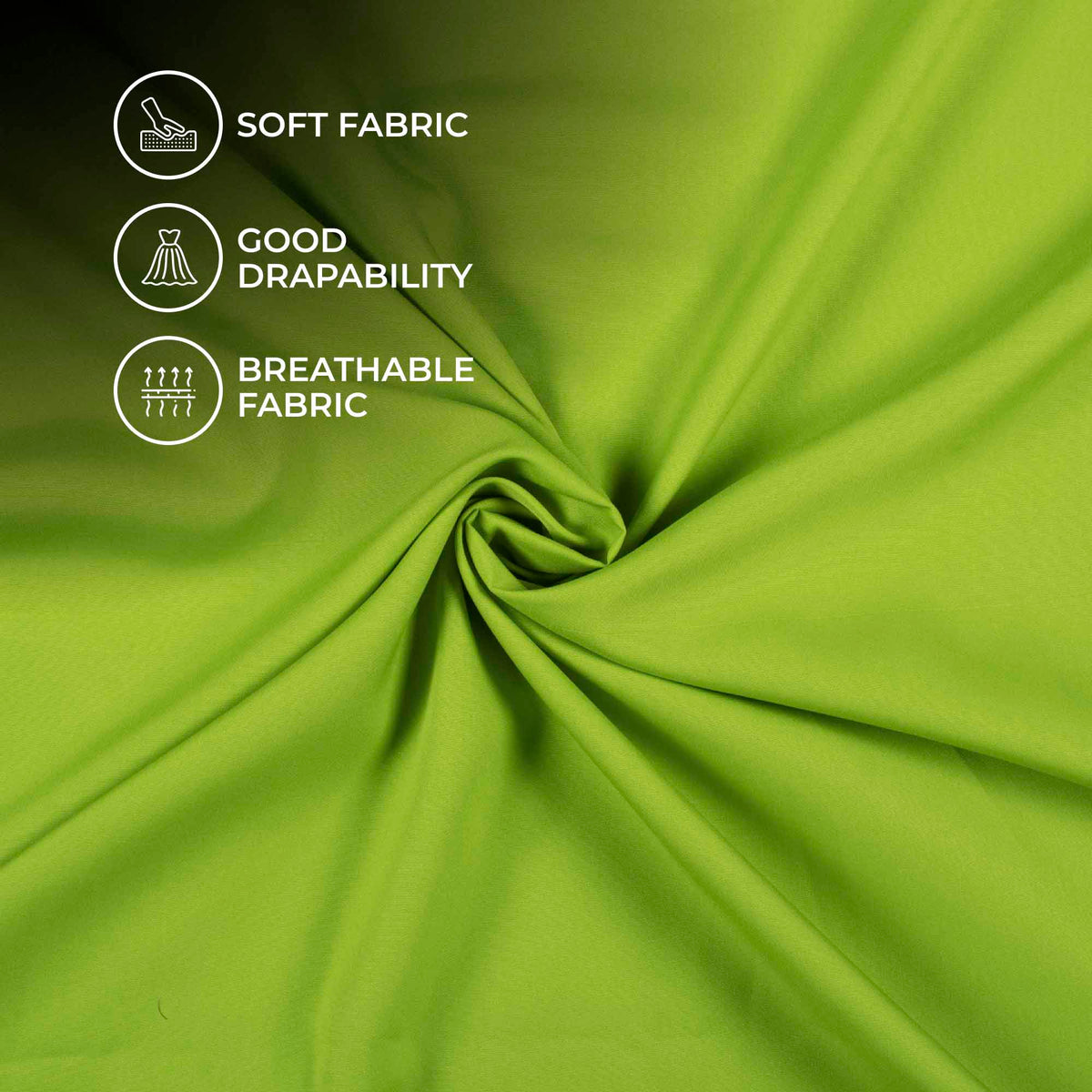 Kelly Green Plain Butter Crepe Fabric