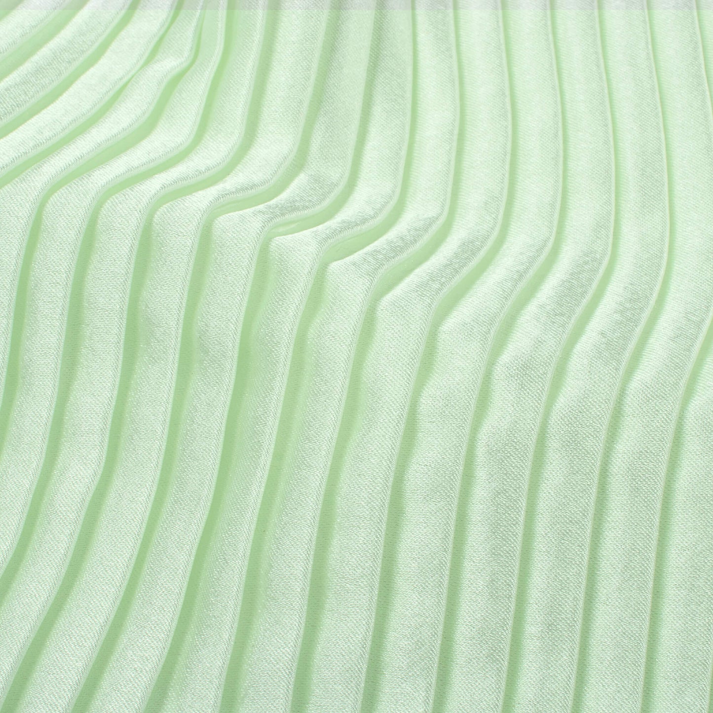 Tea Green Plain Japan Satin Pleated Fabric