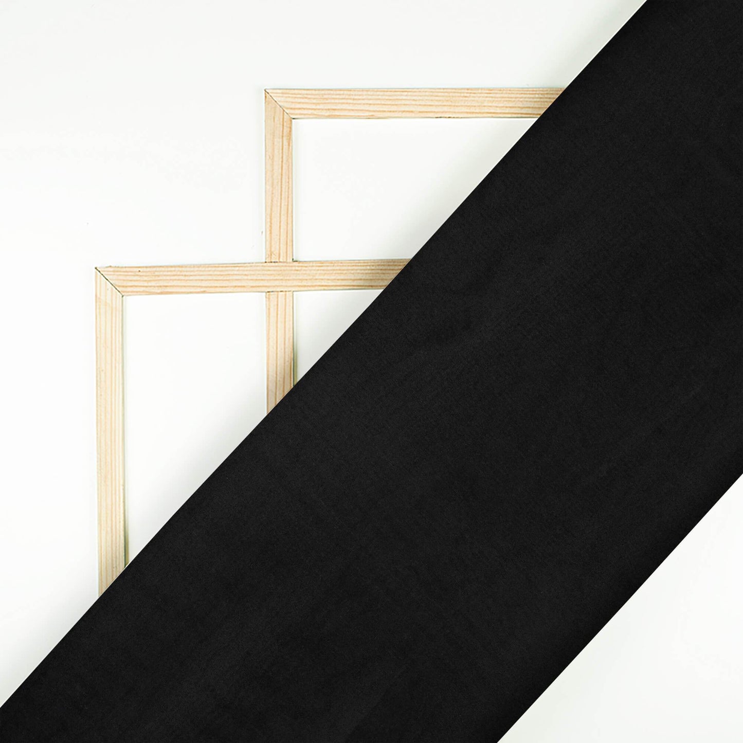 (Cut Piece 1 Mtr) Black Plain Organza Fabric