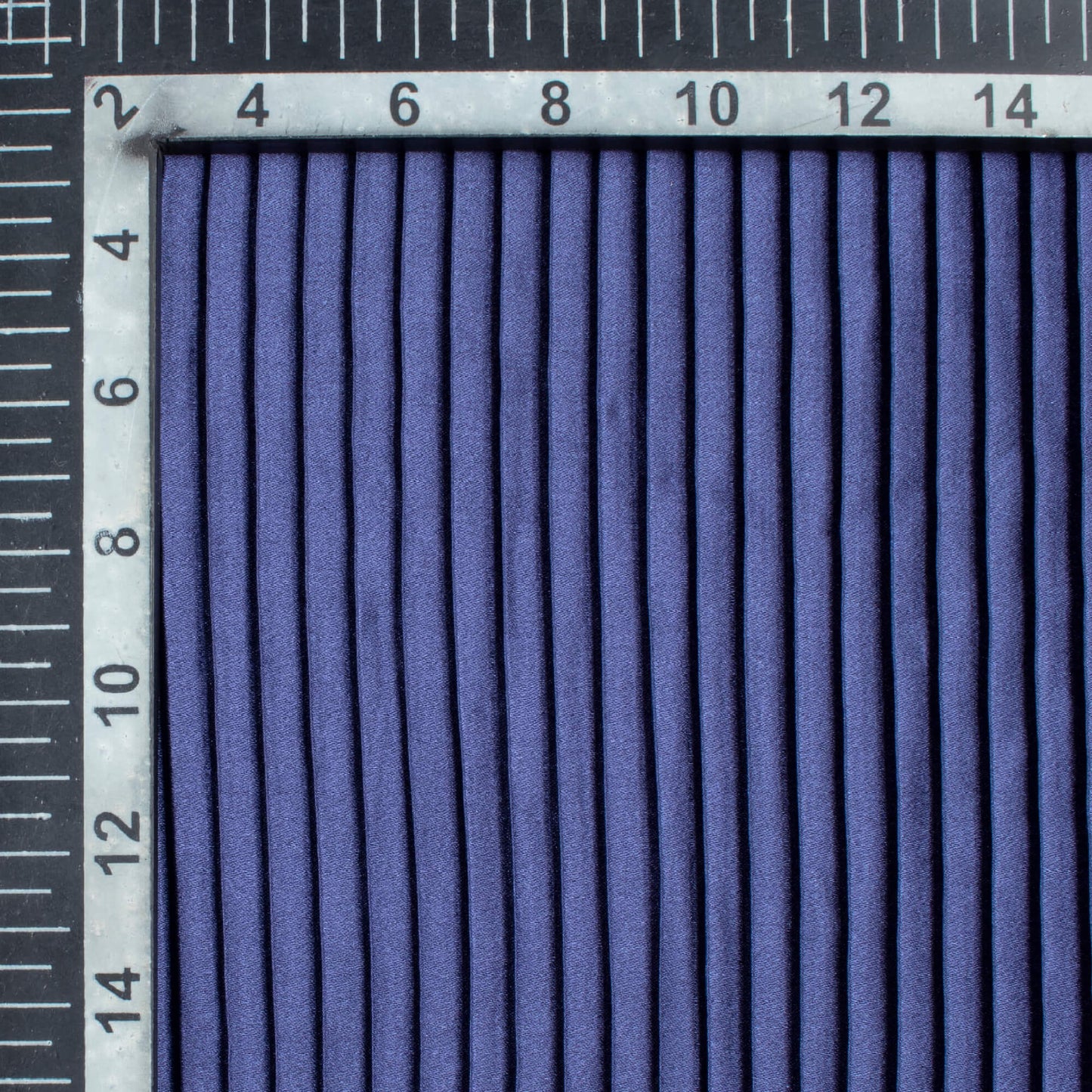 Navy Blue Plain Japan Satin Pleated Fabric