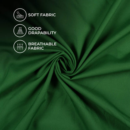 Bottel Green Plain Butter Crepe Fabric
