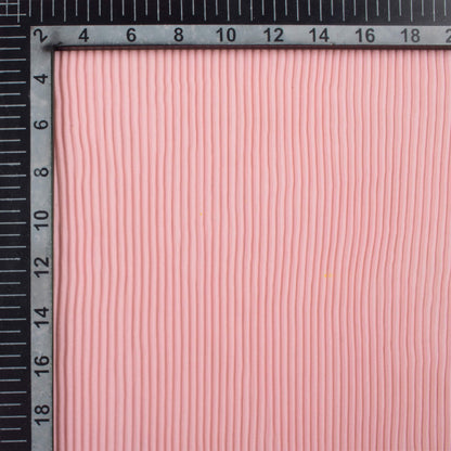 (Cut Piece 0.6 Mtr) Baby Pink Plain Georgette Pleated Fabric