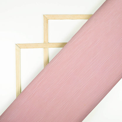 (Cut Piece 0.6 Mtr) Baby Pink Plain Georgette Pleated Fabric