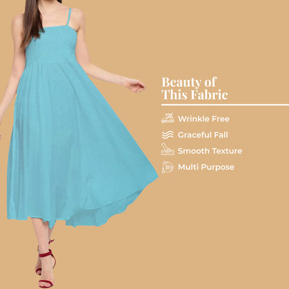 Sky Blue Plain Butter Crepe Fabric
