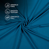 Aegean Blue Plain Lining Butter Crepe Fabric
