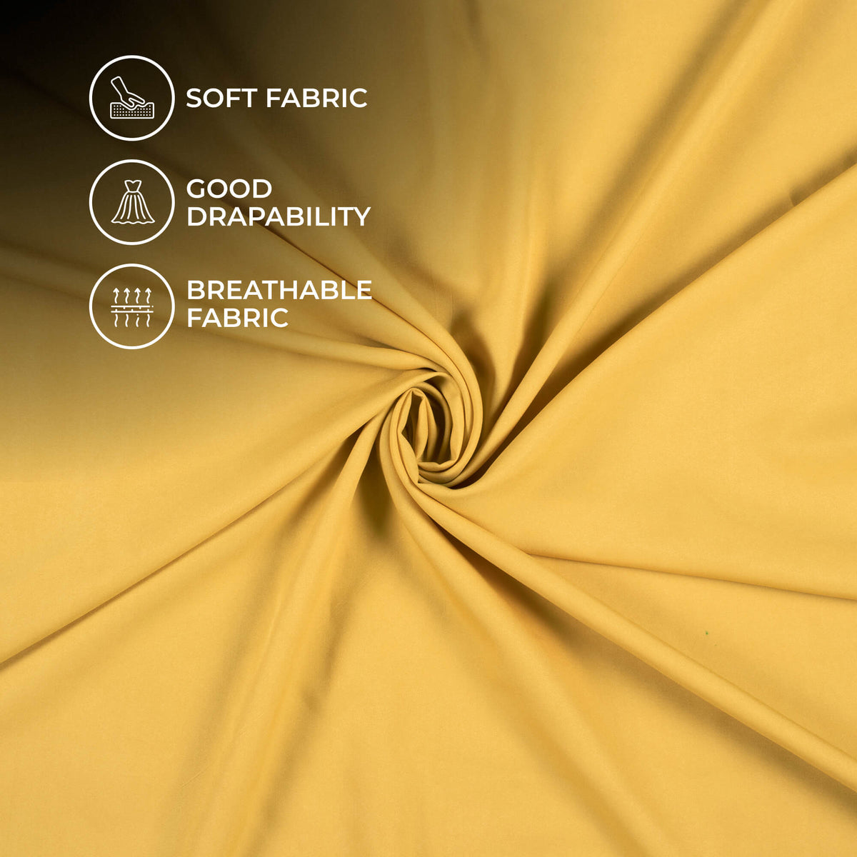 Granola Beige Plain Butter Crepe Fabric