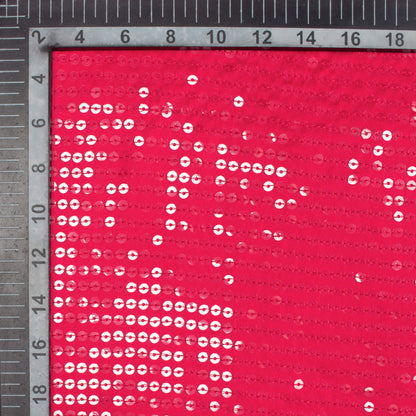 Cerise Pink All Over Premium Water Sequins Japan Satin Fabric