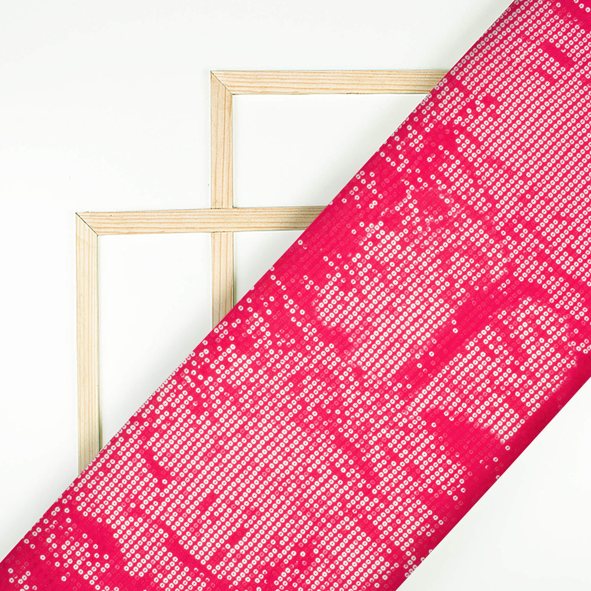 Cerise Pink All Over Premium Water Sequins Japan Satin Fabric