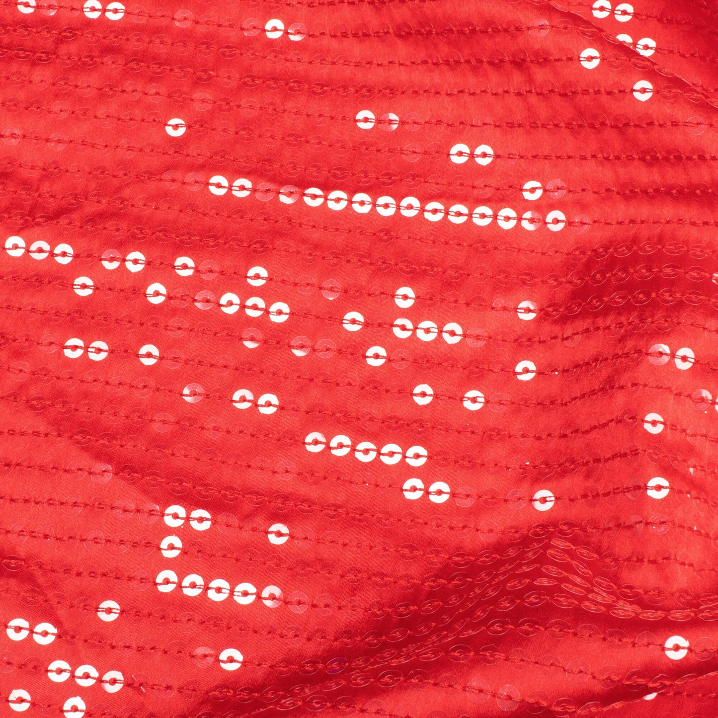 Chilli Red All Over Premium Water Sequins Japan Satin Fabric