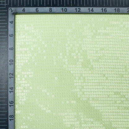 Tea Green All Over Premium Water Sequins Georgette Fabric