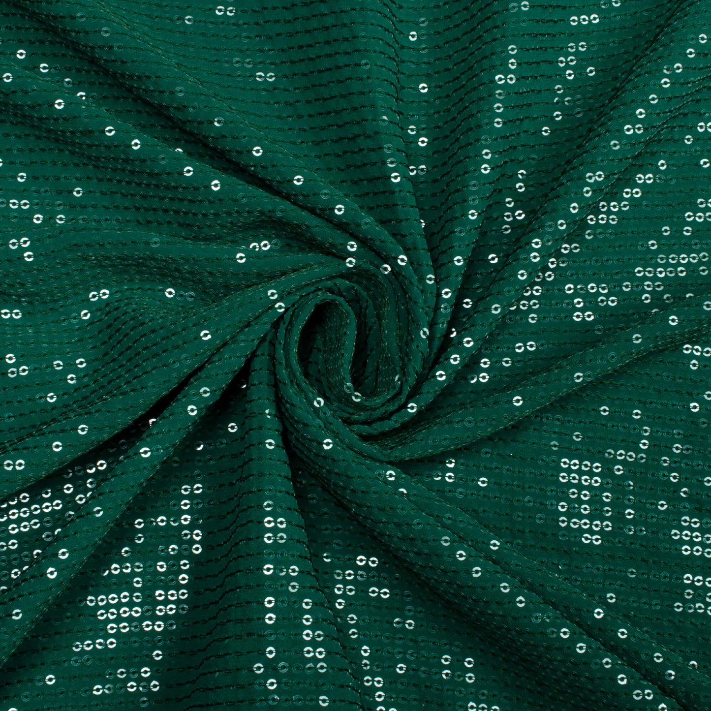 Sacramento Green All Over Premium Water Sequins Georgette Fabric