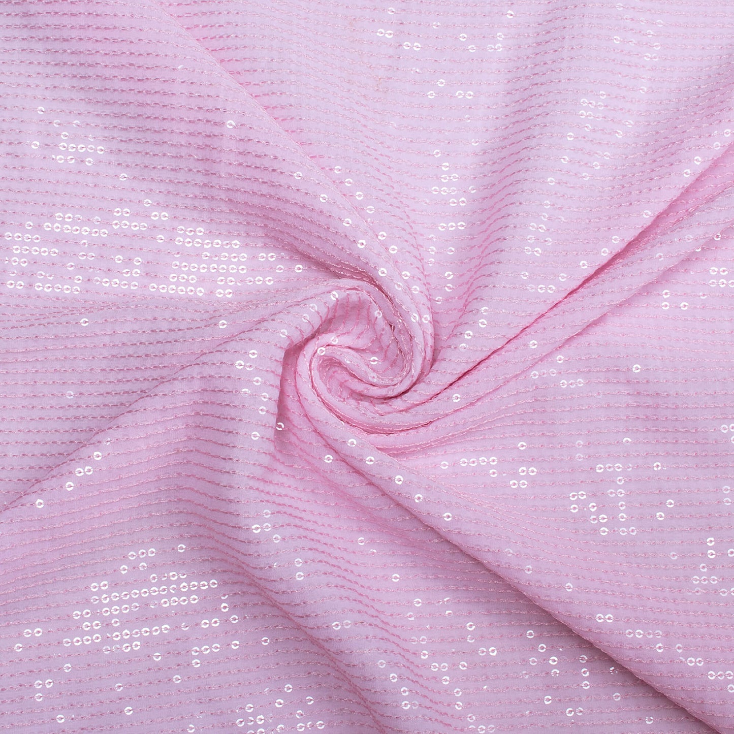Lace Pink All Over Premium Water Sequins Georgette Fabric