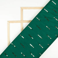Sacramento Green Stripes Patten Sequins Embroidery Georgette Fabric