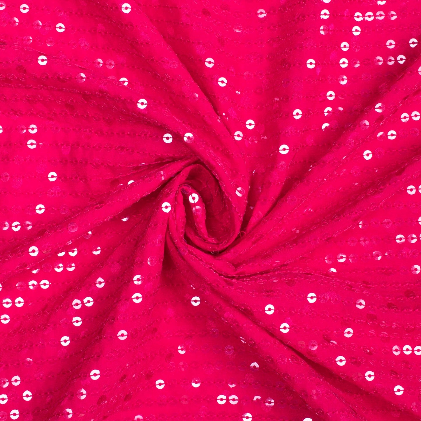 Cerise Pink All Over Premium Water Sequins Jacquard Booti Japan Satin Fabric