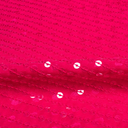 Cerise Pink All Over Premium Water Sequins Jacquard Booti Japan Satin Fabric