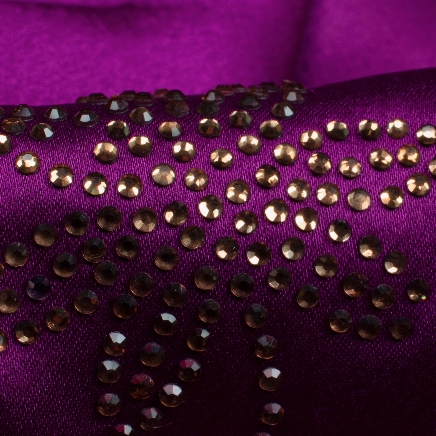 Wine Purple Leaf Premium Swarovski Hand Work Japan Satin Fabric