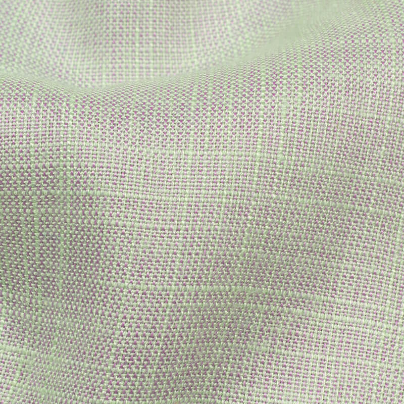 Light Pistachio Green And Light Pink Weaved Dual Tone Plain Rayon Slub Fabric - Fabcurate