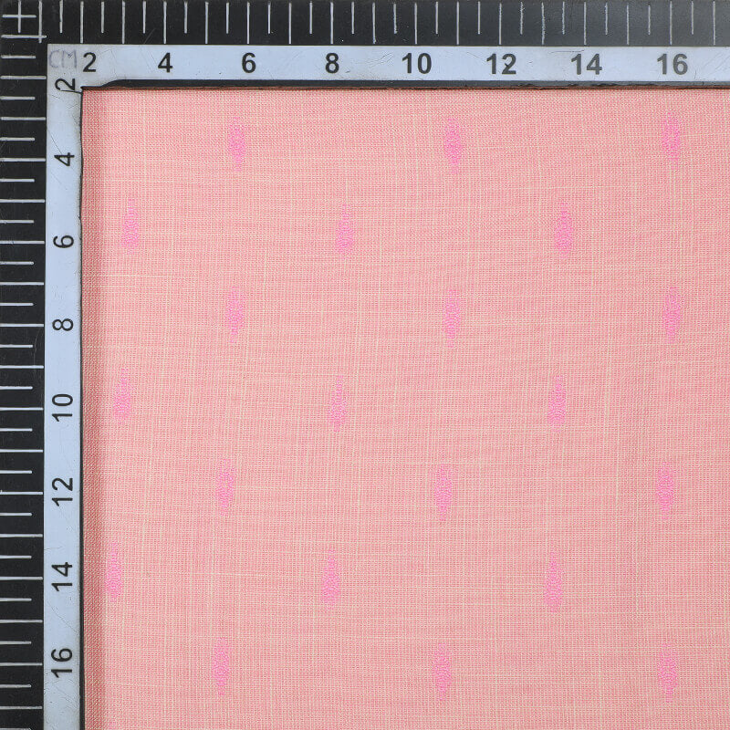 Pink Dobby Dual Tone Rayon Slub Fabric - Fabcurate