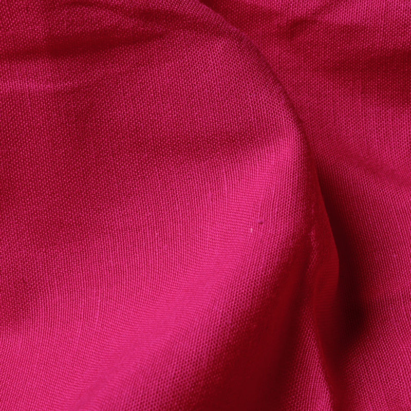Fuchsia Pink Plain Viscose Linen By Rayon Fabric - Fabcurate