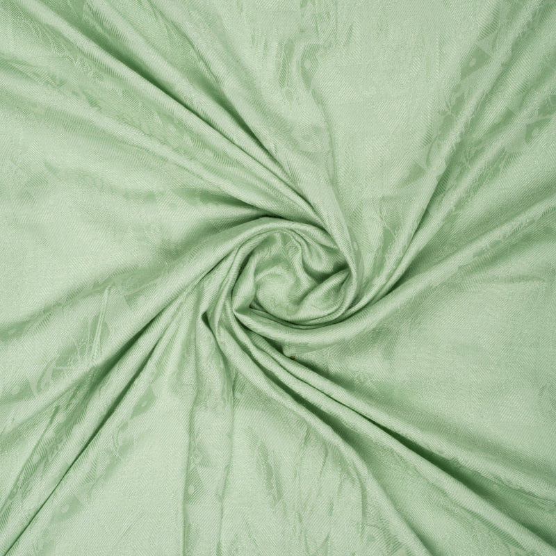 Tea Green Floral Pattern Rayon Jacquard Fabric - Fabcurate