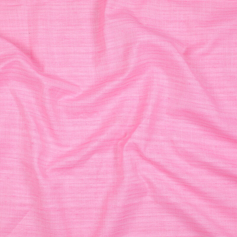 Rose Pink Plain Textured Blend Viscose Fabric - Fabcurate