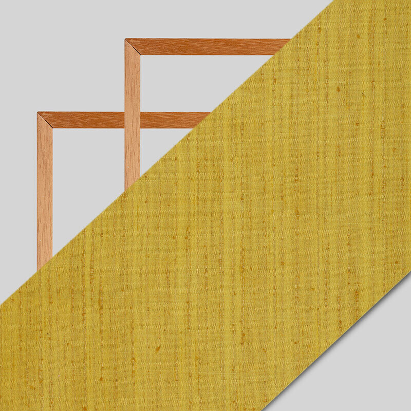 English Yellow Plain Textured Blend Viscose Fabric - Fabcurate