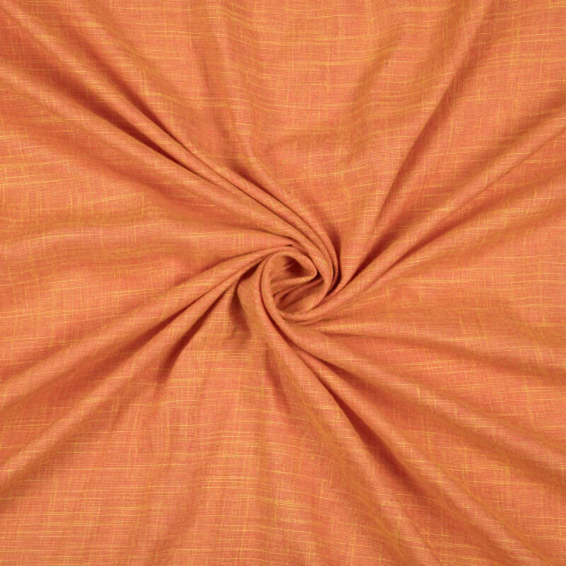 Orange And Yellow Dual Tone Plain Premium Rayon Slub Fabric (Width 58 Inches)