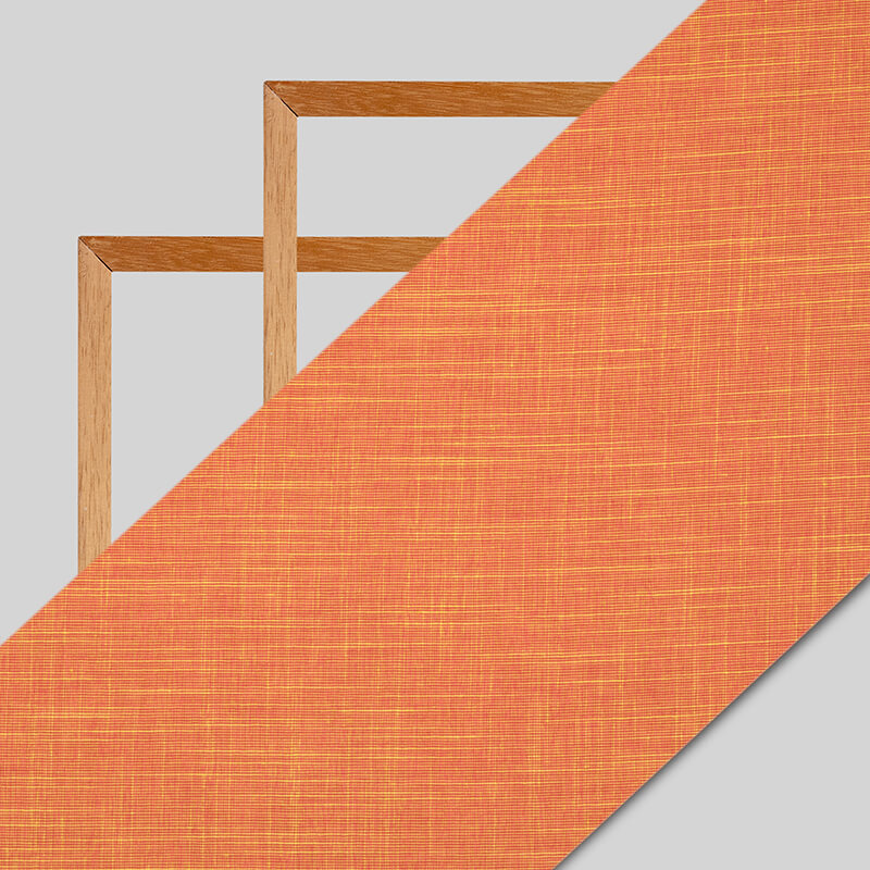 Orange And Yellow Dual Tone Plain Premium Rayon Slub Fabric (Width 58 Inches) - Fabcurate