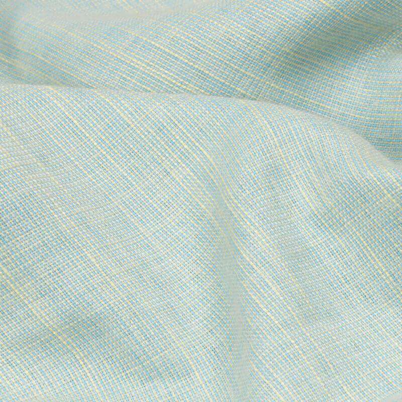 Sky Blue And Beige Dual Tone Plain Premium Rayon Slub Fabric (Width 58 Inches) - Fabcurate
