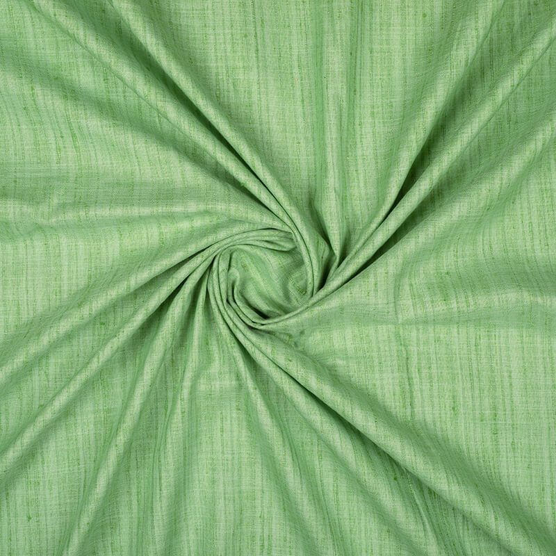 Light Green Plain Textured Blend Viscose Fabric - Fabcurate