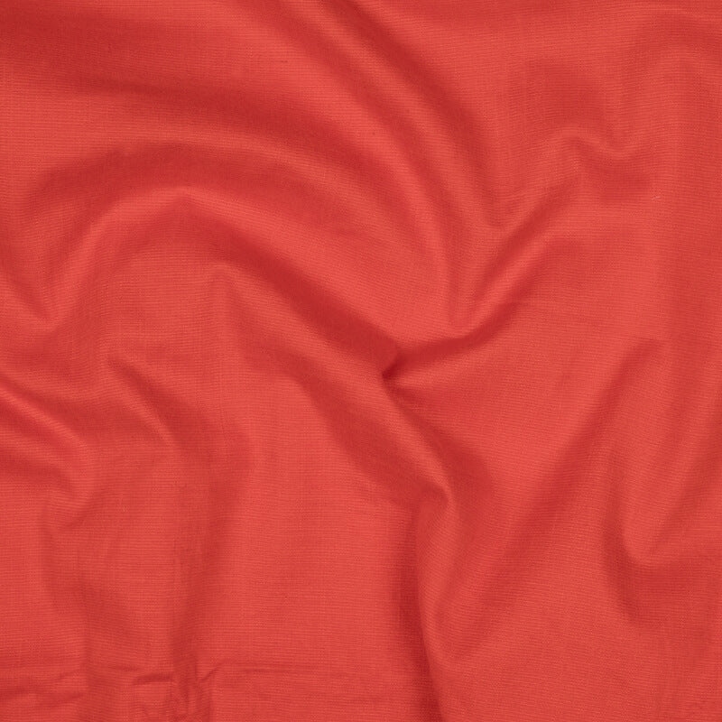 Crimson Red Plain Rayon Slub Lycra Fabric - Fabcurate
