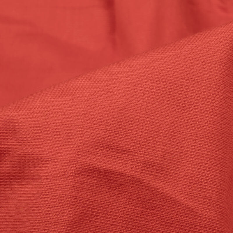 Crimson Red Plain Rayon Slub Lycra Fabric - Fabcurate