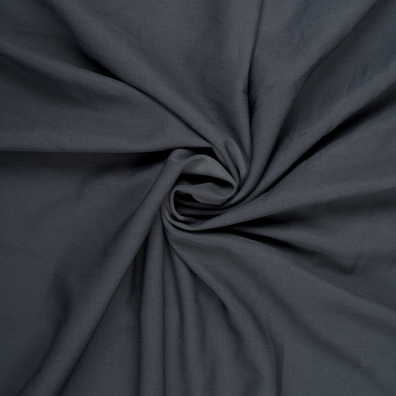Charcoal Grey Plain Soft Twill Fabric (Width 56 Inches) - Fabcurate