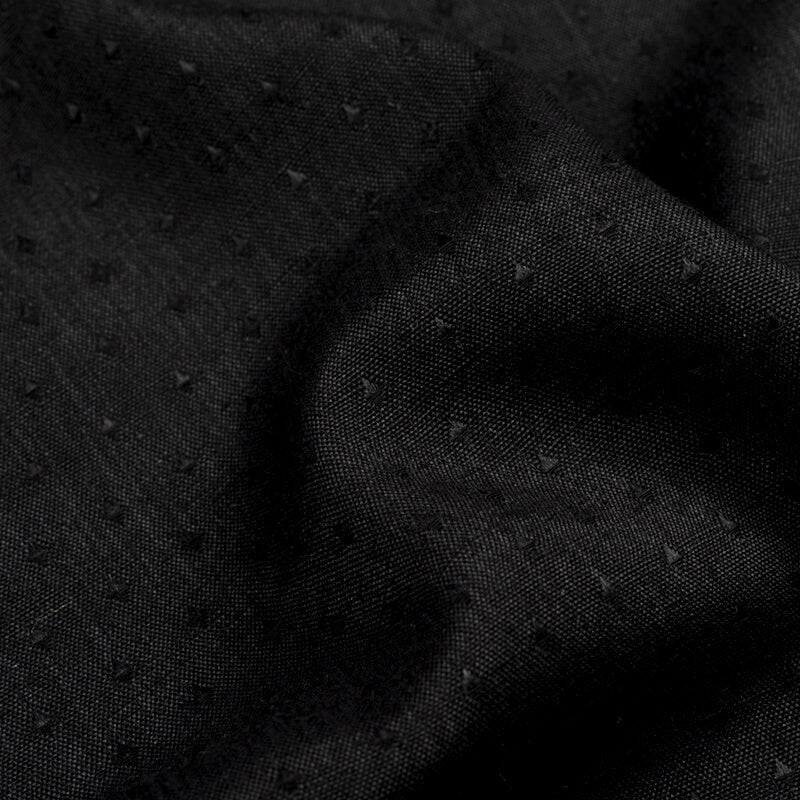 Black Plain Dobby Rayon Slub Fabric (Width 56 Inches) - Fabcurate
