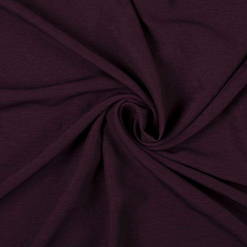 Eggplant Purple Moss Crepe Plain Fabric (Width 58 Inches) - Fabcurate