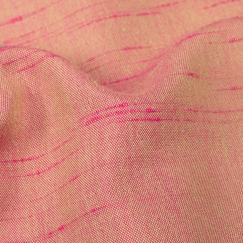 Beige And Fuchsia Pink Dual Tone Plain Rayon Neps Fabric (Width 58 Inches) - Fabcurate
