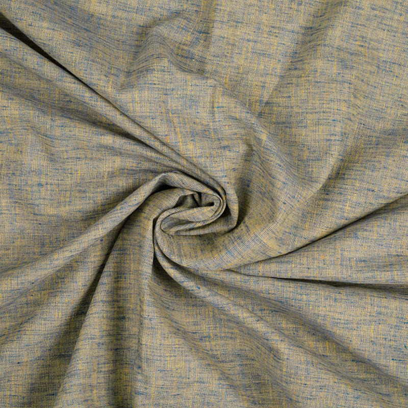 Beige And Baby Blue Plain Cotton By linen Fabric (Width 58 Inches) - Fabcurate