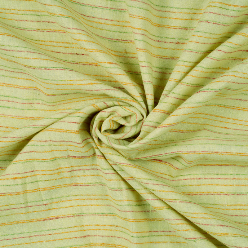 Light Pistachio Green Plain Premium Textured Cotton Blend Fabric (Width 56 Inches) - Fabcurate