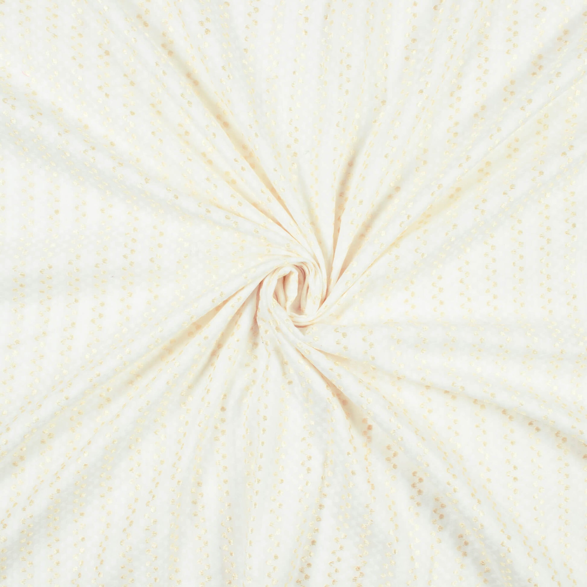 White Stripes Pattern Dyable Dobby Cotton Fabric - Fabcurate