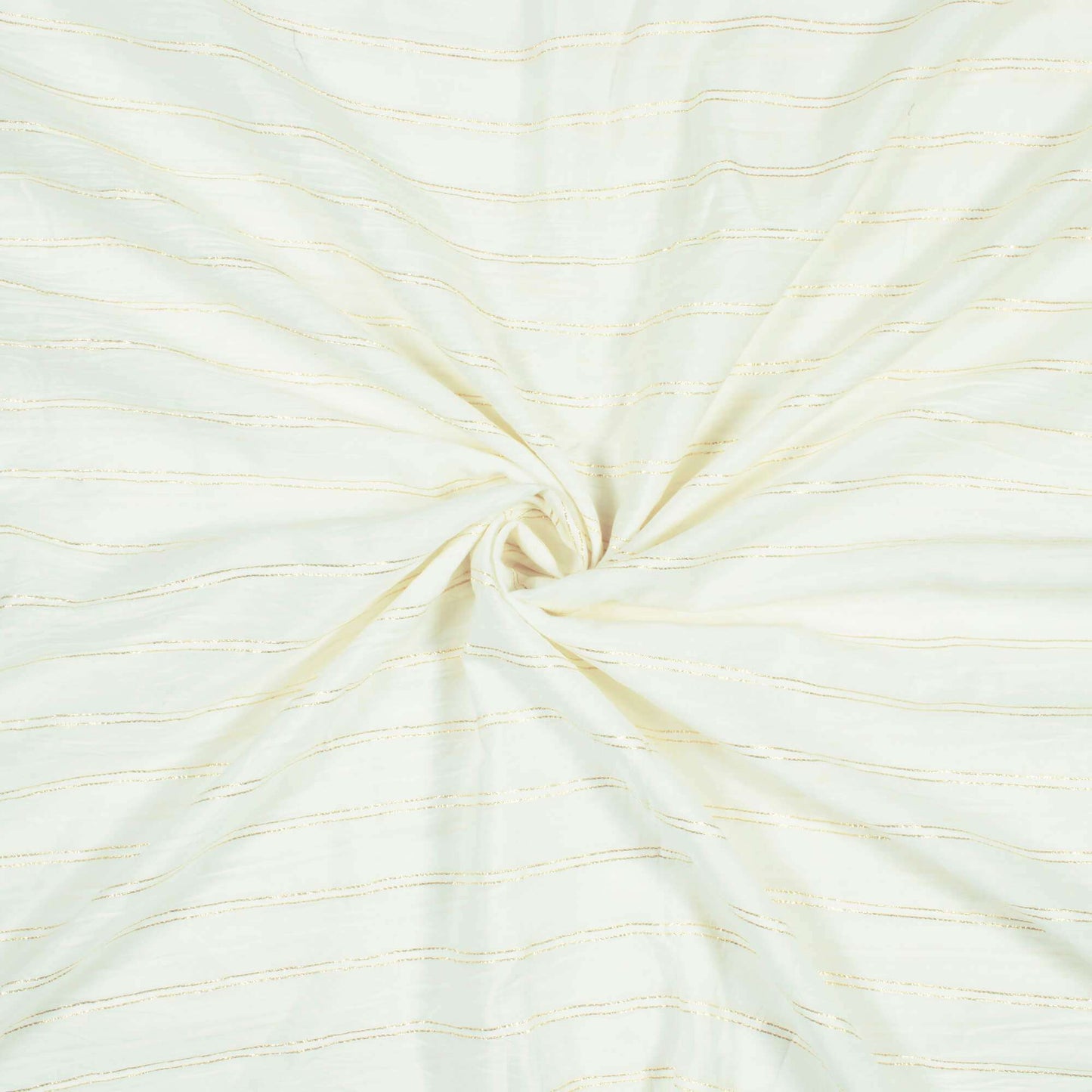 White And Bronze Stripes Pattern Dyeable Chanderi Lurex Fabric (Width 50 Inches) - Fabcurate