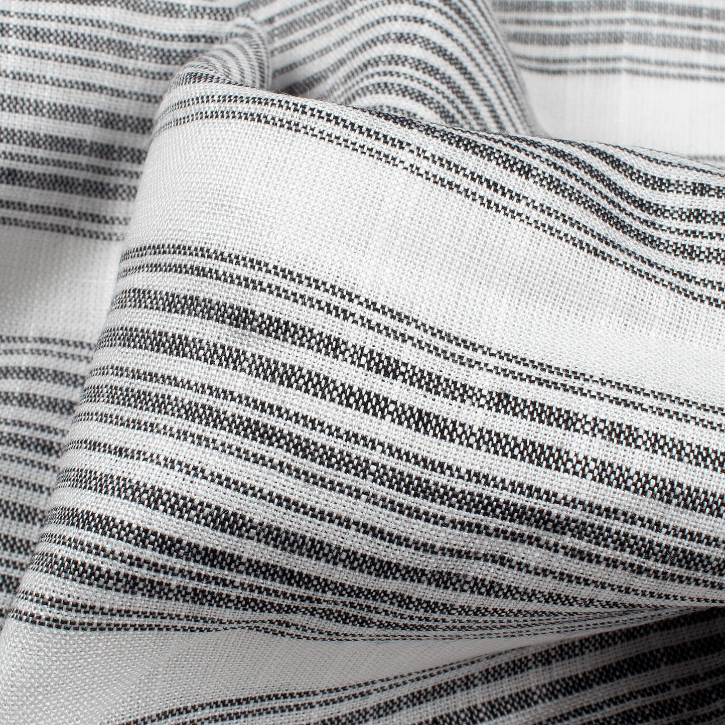 White And Black Stripes Pattern Yarn Dyed Cotton Fabric (Width 58 Inches)