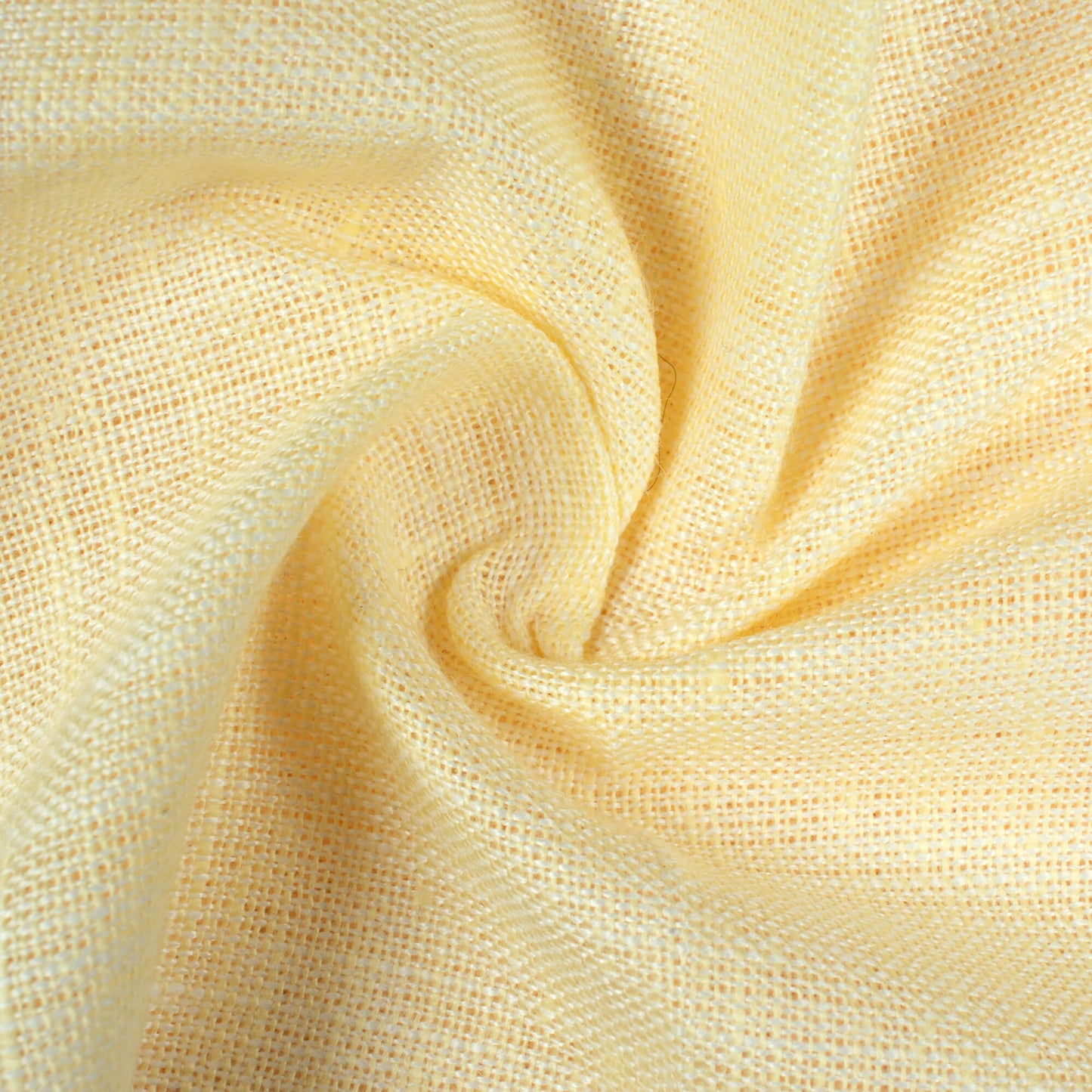 Pastle Yellow Plain Yarn Dyed Chambray Premium Shirting Fabric (Width 58 Inches)