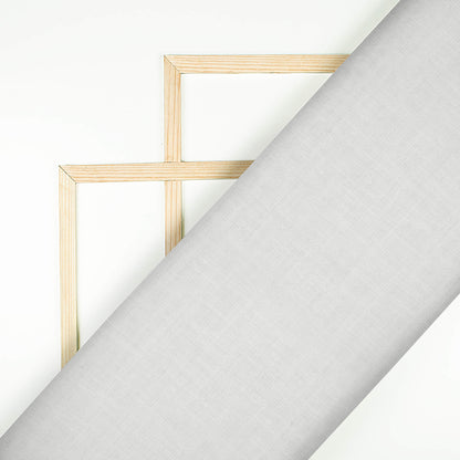White Plain Yarn Dyed Chambray Premium Shirting Fabric (Width 58 Inches)