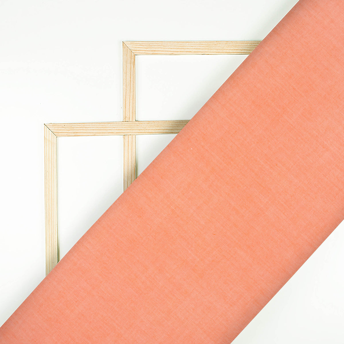Salmon Orange Plain Egyptian Cotton Exclusive Shirting Fabric (Width 36 Inches)