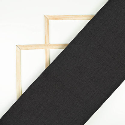 Black Plain Yarn Dyed Filafil Premium Shirting Fabric (Width 58 Inches)
