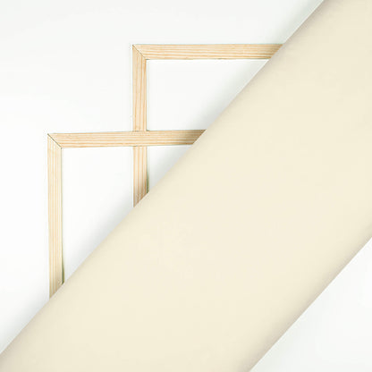 Ivory Cream Plain Dense Crepe Satin Exclusive Shirting Fabric (Width 36 Inches)